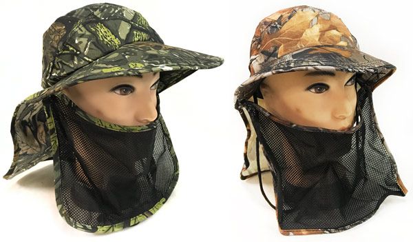 48 Pieces Summer Hunting Fishing Hat Camo With Neck And Face Cover