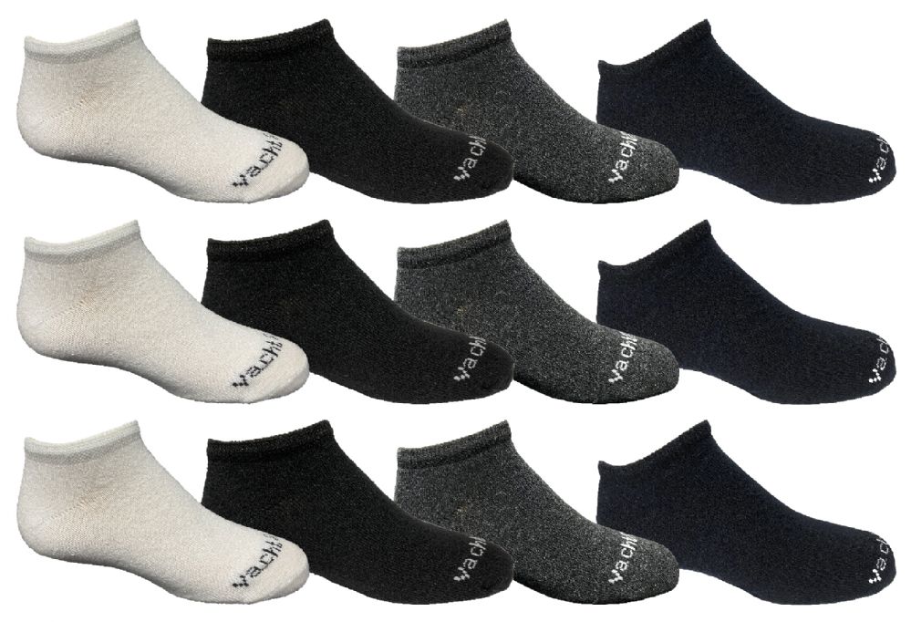 48 Pairs Yacht & Smith Kids No Show Cotton Ankle Socks Size 6-8