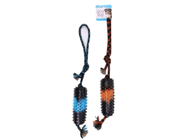 18 Wholesale 20 In Knotted Dog Rope With Spiky Chew And Pull Toy