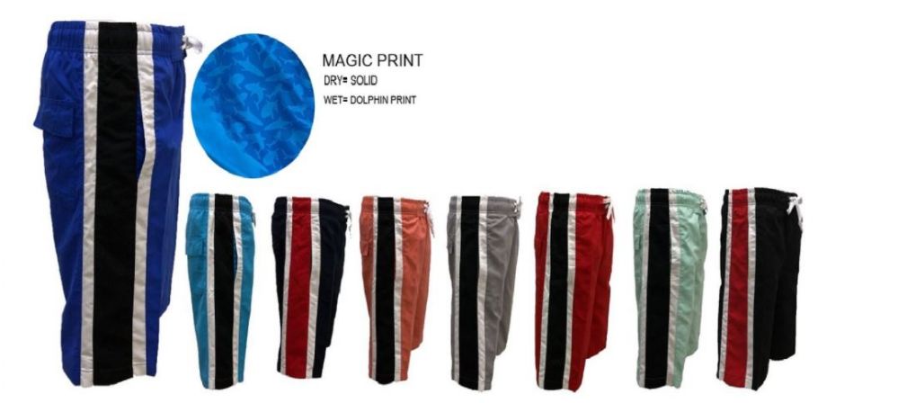 48 Wholesale Men's Bathing Suits With Stripe Design Pack B M-2xl
