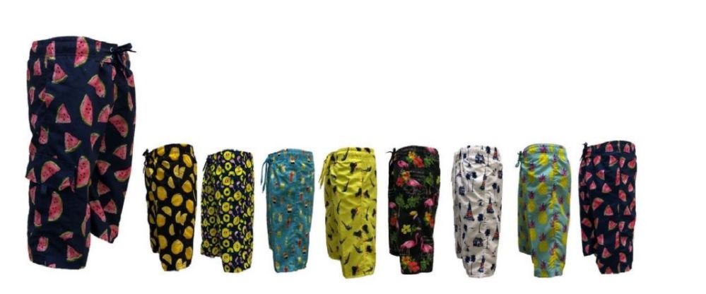 48 Pieces of Men's Bathing Suits Assorted Prints Pack A S-xl