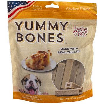 24 Pieces of Dog Treats Yummy Bones Chicken13 Oz For Small Dogsmade In Usa