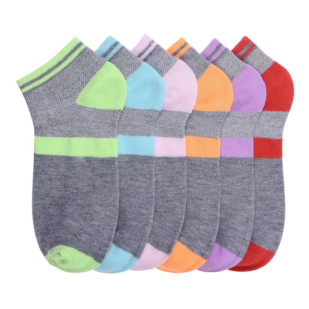 216 Pairs of Girls Printed Casual Spandex Ankle Socks Size 6-8