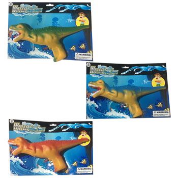 18 Wholesale Water Gun Dinosaur 3ast Colors