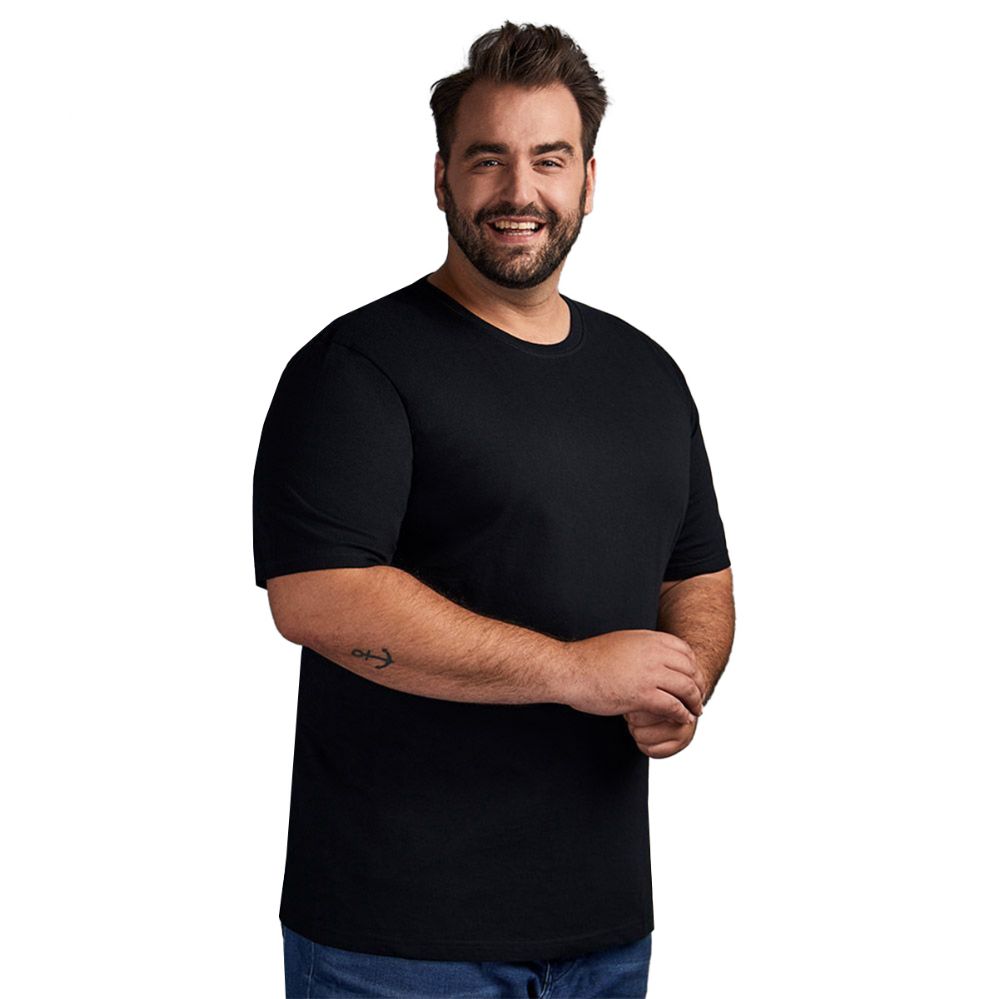 Mens Plus Size Cotton Short Sleeve T Shirts Solid Black Size 5xl - at - yachtandsmith.com -