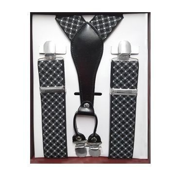 24 Pieces of Pattern Suspenders Black And White