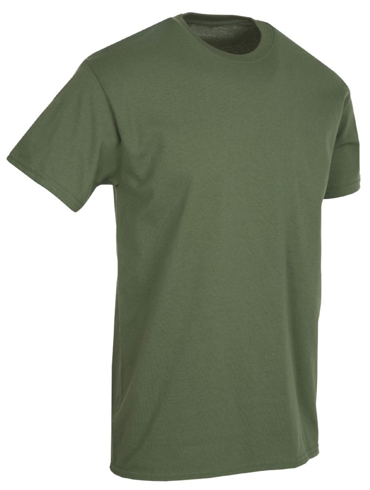 48 Wholesale Mens Plus Size Cotton Short Sleeve T Shirts Army Green Size 4xl