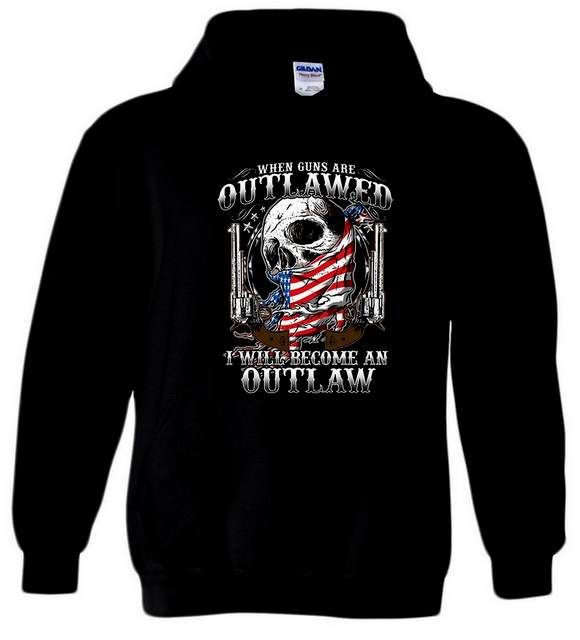 6 Wholesale Outlawed I Will Become An Outlaw Black Hoody Plus Size