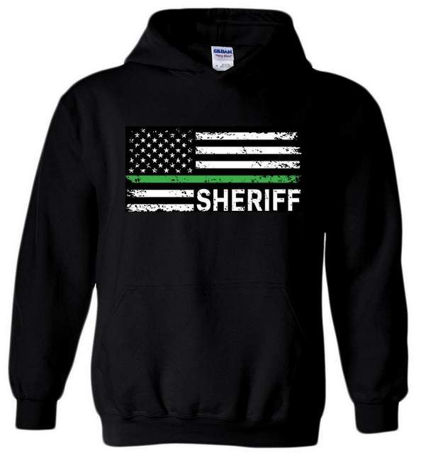 12 Wholesale Black Color Hoody Sheriff Flag