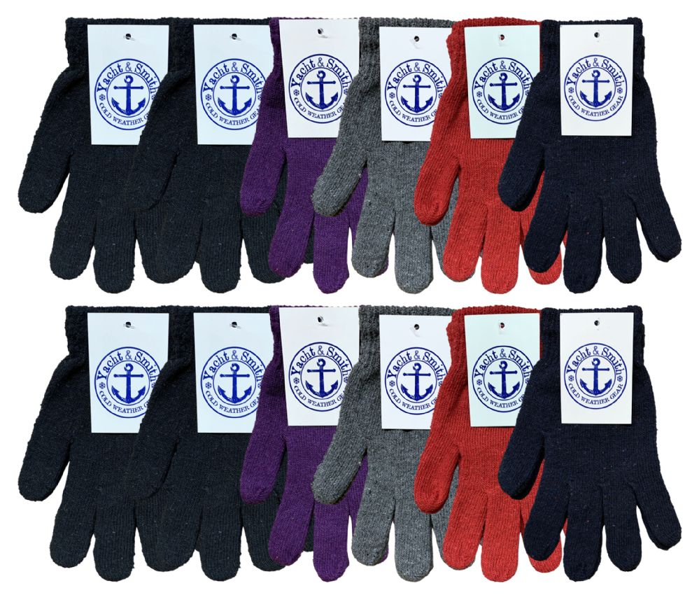 24 Wholesale Yacht & Smith Women's Warm And Stretchy Winter Magic Gloves Bulk Pack