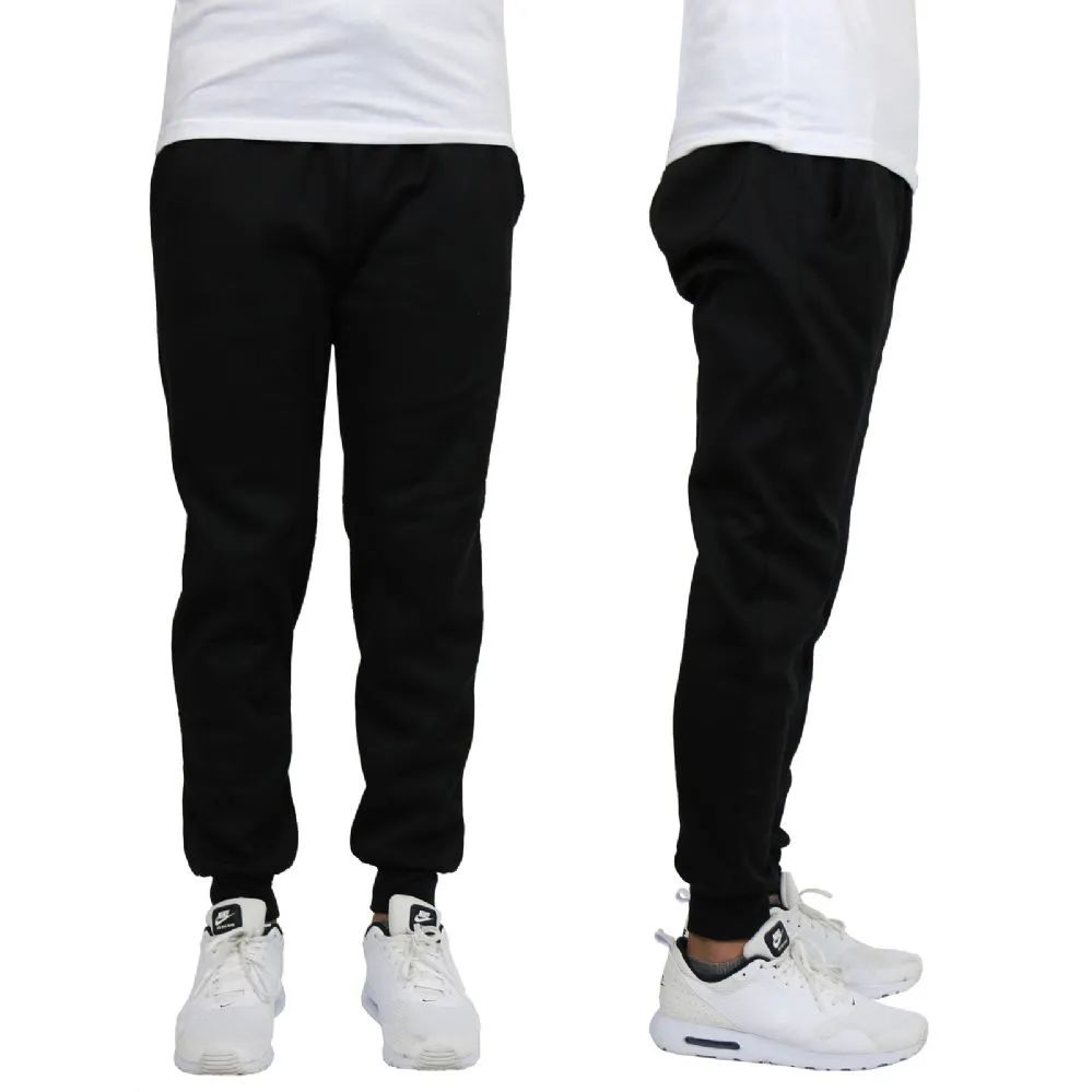 24 Pieces of Men's Heavy Weight Joggers In Black Assorted Sizes