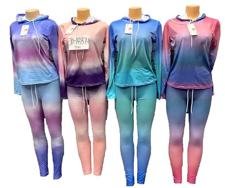 12 Pieces Tie Dye Workout Yoga Clothes Sets - Womens Active Wear