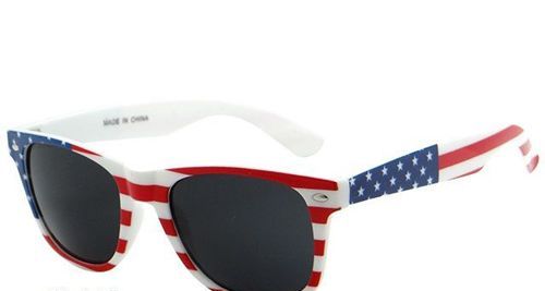 36 Wholesale Wayfarer Style Plastic American Flag Print Sunglasses