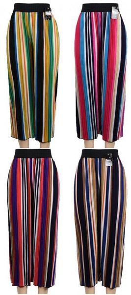 24 Pieces of Multicolor Verticle Stripe Summer Pants Assorted Colors