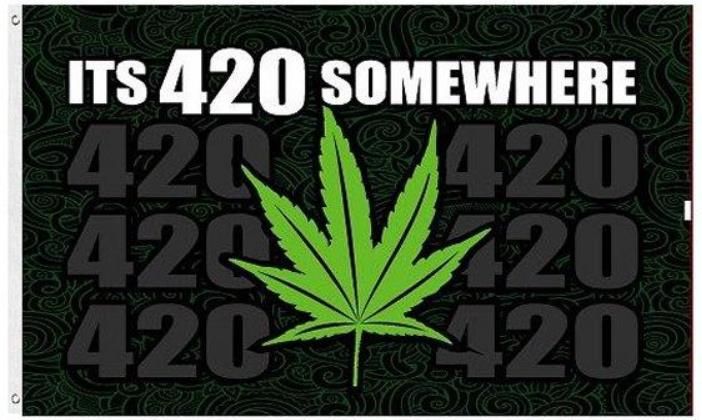 24 Pieces of Its 420 Somewhere Marijuana Leaf Graphic Flags