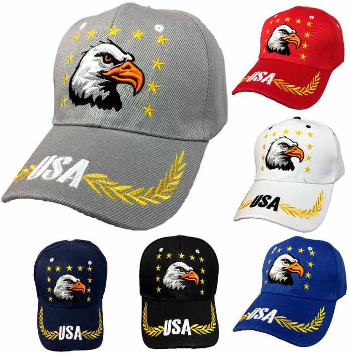 36 Wholesale Eagle Star Usa Baseball Cap