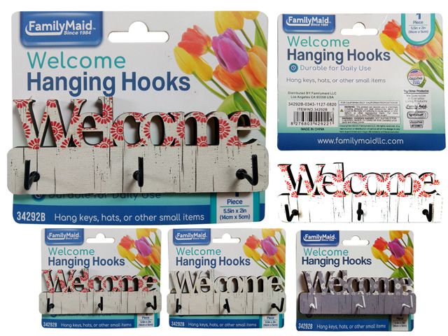 144 Pieces of Welcome Hanging Hooks 3pc