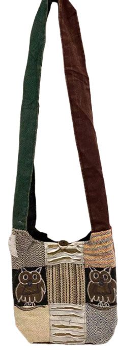 10 Pieces of Twin Owl Razor Cut Nepal Small Sling Bag