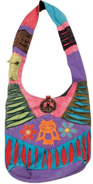 10 Wholesale Patchwork Assorted Owl Laser Cut Hobo Bags