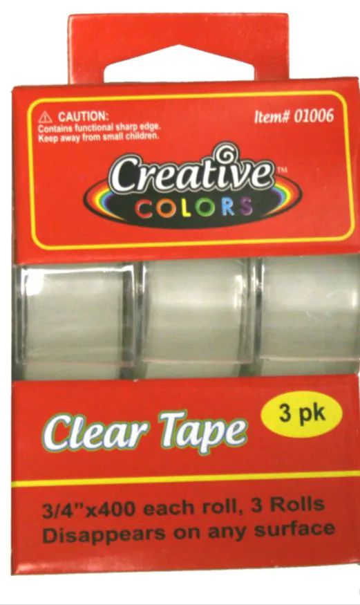 48 Pieces of Clear Tape 3pc pack 3 X 400 Inches