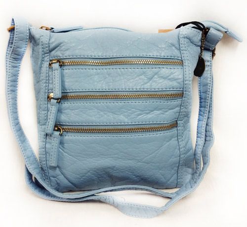5 Wholesale The Camile Three Zip Crossbody In Baby Blue