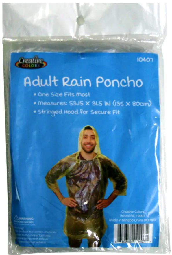 144 Pieces of Disposable Adult Size Poncho