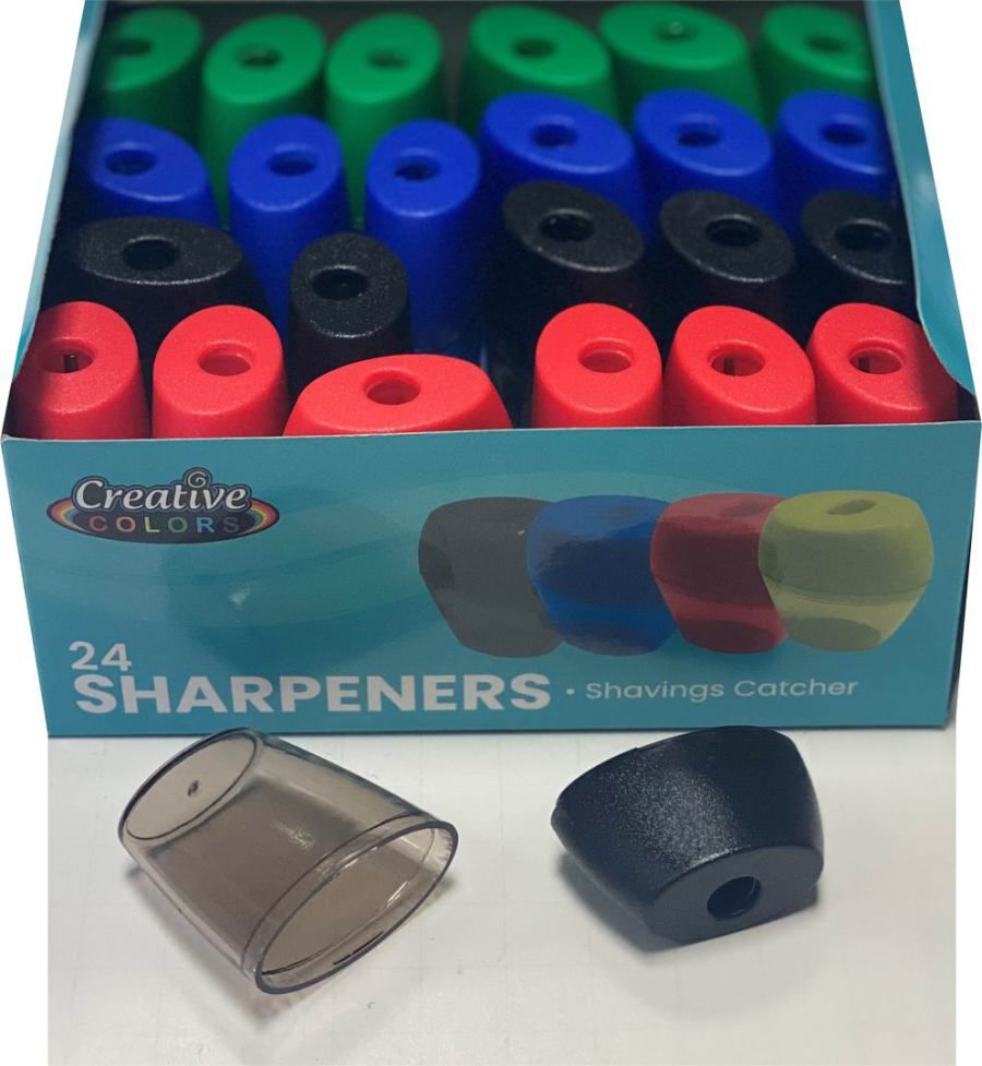 288 Pieces of Sharpener - 6Cm - 1 Hole - Assorted Colors - Bulk