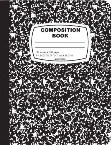 48 Wholesale Composition Book - Quad Ruled - 100 Sheets