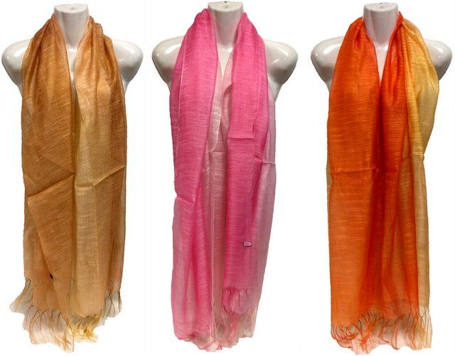 36 Pieces of Two Tone Scarf Scarves With Fringes Assorted Colors