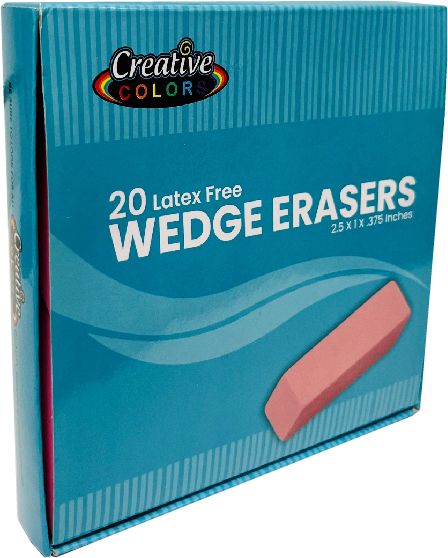 480 Pieces of Pink Wedge Erasers - 2.4 X .95 X .375 Inch - Latex Free - Creative Colors