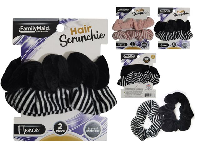 288 Pieces 2pc Soft Scrunchie Hair Ties - PonyTail Holders