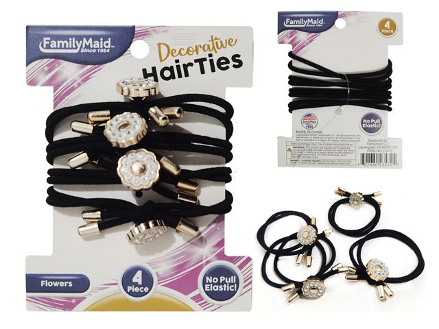 288 Pieces 4pc Hair Ties - PonyTail Holders