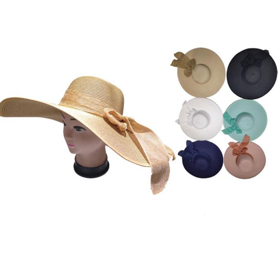 72 Pieces Women Summer Straw Hat With Bow - Sun Hats