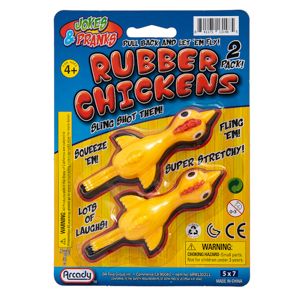 60 Wholesale Slingshot Rubber Chickens - 2 Piece Set