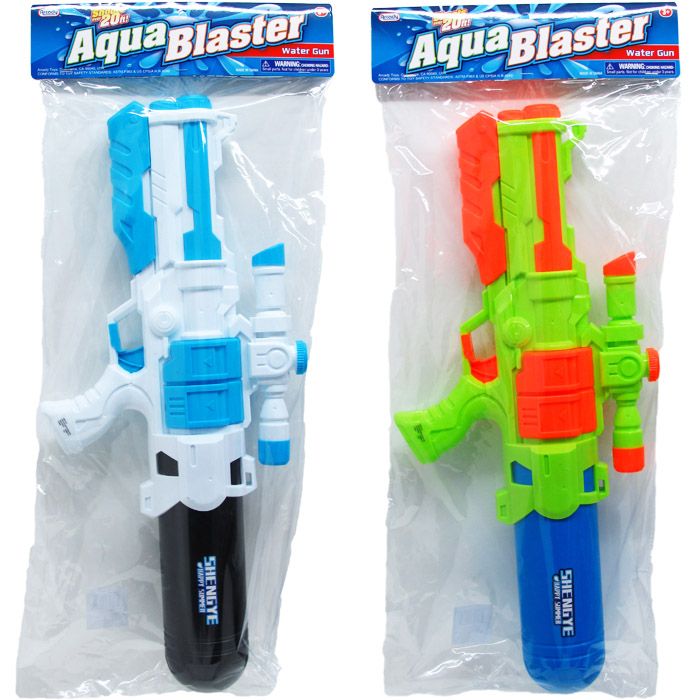 12 Wholesale 22" Water Gun W/ Pump Actn In Poly Bag W/header, 2 Asst
