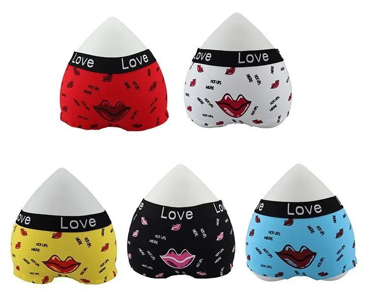 Womens Boy Cut Panties With Love Print Size Assorted at