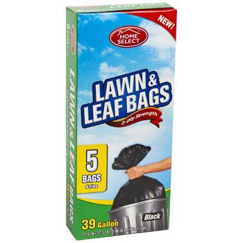 Lawn & Leaf Trash Bags, 2-Ply Strength, 39-Gallon, 5-Ct.