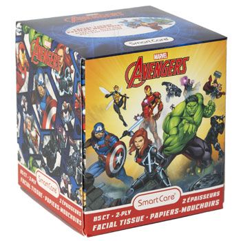 24 Pieces of Facial Tissue 85ct Marvel Avengers 2ply White Boxed