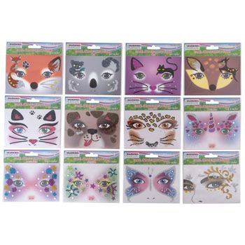 48 Pieces of Face Art Everyday 12ast Styles Sequin Decor On 12pc Mdsgstrip Pb/insert Card 24pc Polyinner