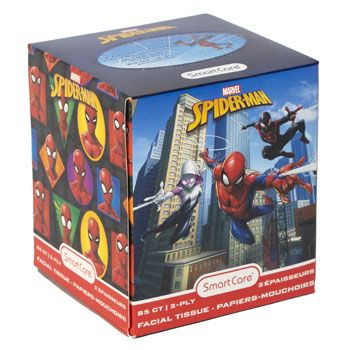 24 Pieces of Facial Tissue 85ct Marvel Spiderman 2ply White Boxed