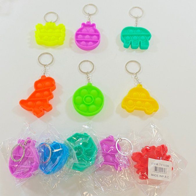 36 Wholesale Push Pop Fidget Toy Keychain