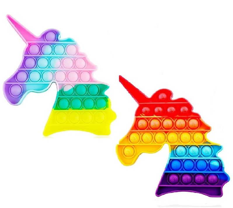 72 Wholesale Push Pop Fidget Toy [rainbow/tiE-Dye Unicorn] 6.5"x6"