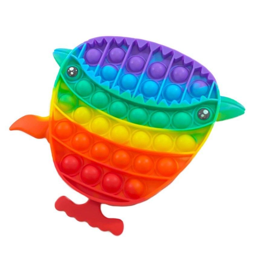 24 Wholesale Push Pop Fidget Toy Rainbow Whale