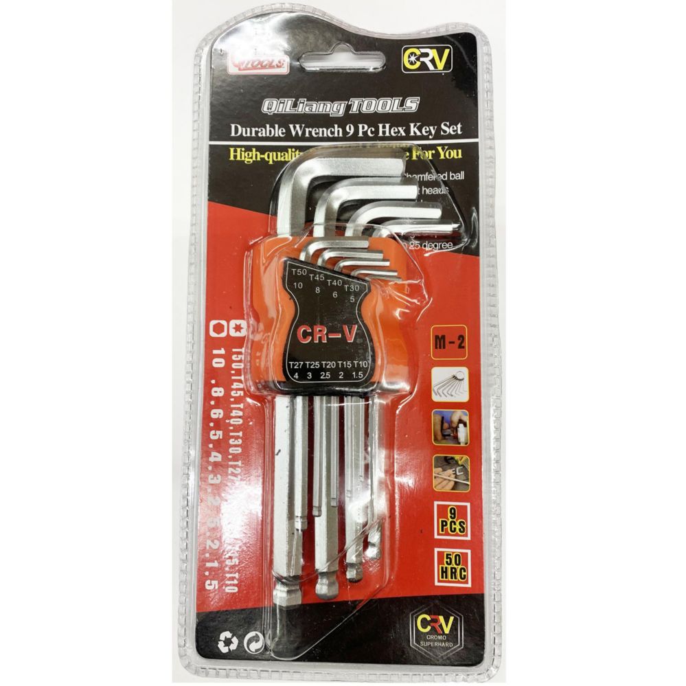 60 Pieces of Durable Wrench 9pc Hex Key Set