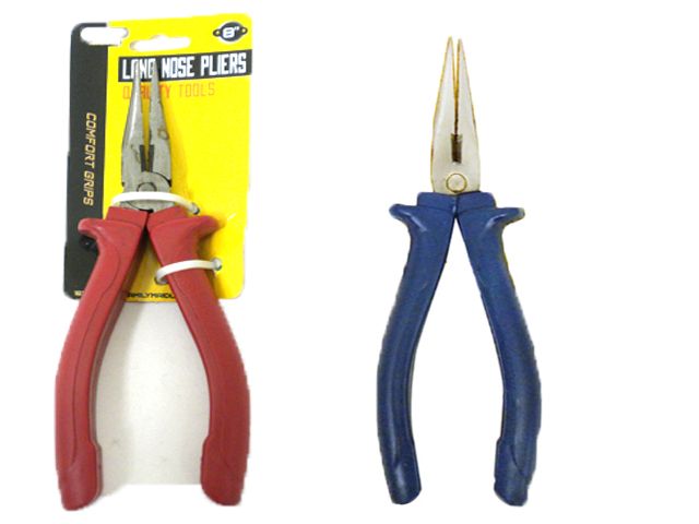 24 Wholesale Long Nose Pliers 8" Polished, Heavy Duty