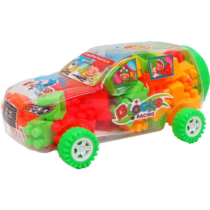 12 Wholesale 48pc Assorted Colored Blocks In 11.5" Car