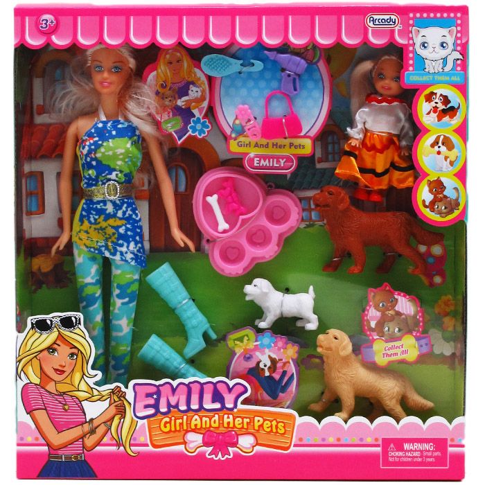 12 Wholesale 11.5" Emily Doll W/ Mini Doll Pets & Access