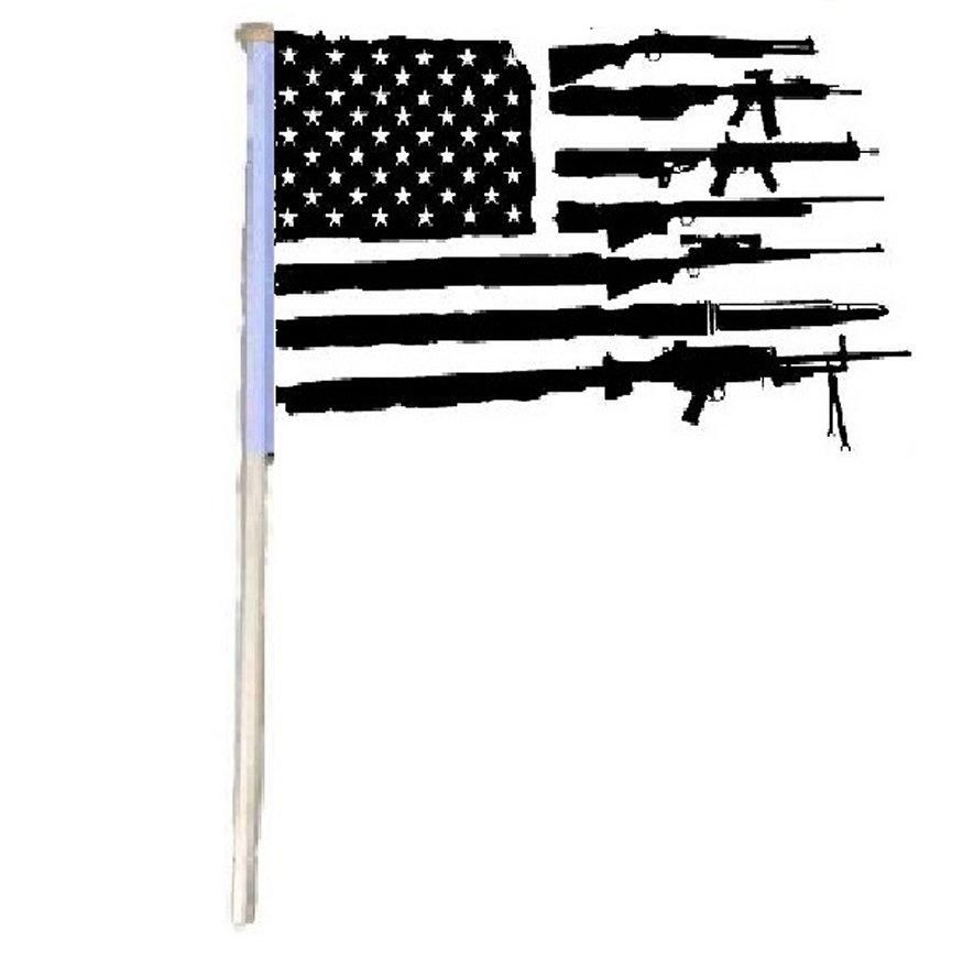 24 Pieces of Flag Black And White Gun