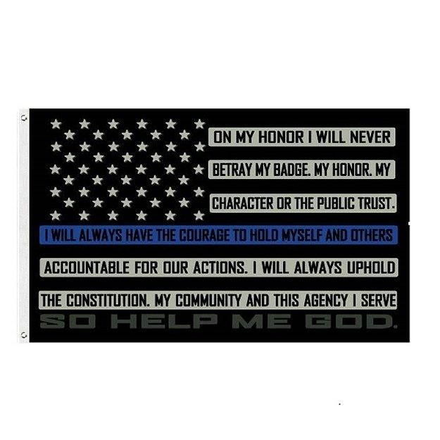 24 Pieces Blue Line Oath Of Honor Flag - Signs & Flags - at ...