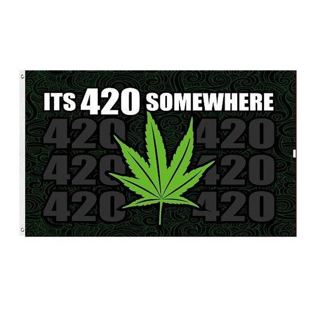 24 Wholesale It's 420 Somewhere Flag Marijuana Leaf